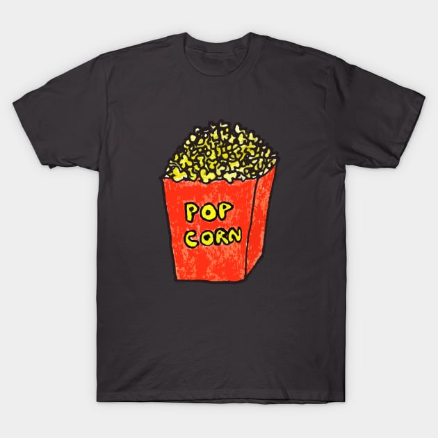 Hand drawn popcorn love food T-Shirt by WatercolorFun